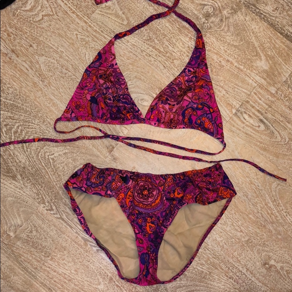 Vintage high tide California swimsuit pink purple